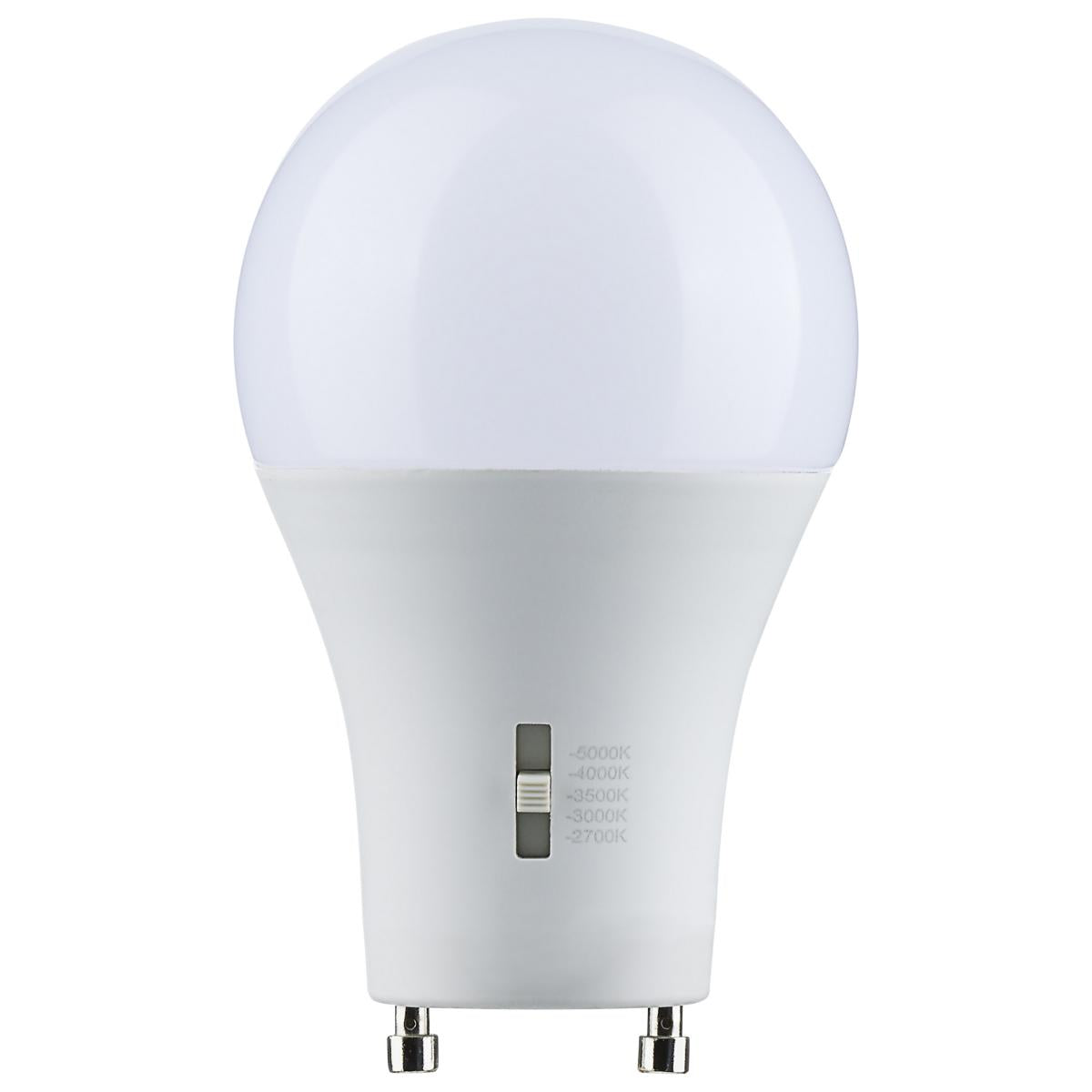 Satco S11794 8.8 Watt A19 LED Bi Pin GU24 Base CCT Selectable 120 Volt White Finish
