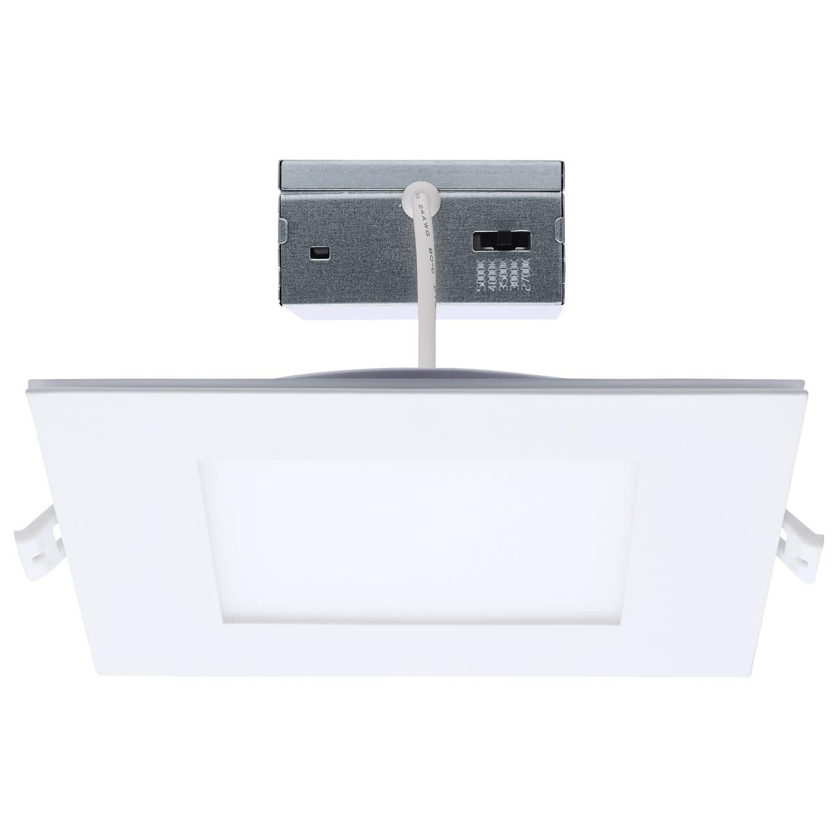Satco S11889 12WLED/DW/6/CCT-SEL/SQ/RD/NL 12 Watt LED Direct Wire Downlight with Night Light 6 Inch Remote Drive CCT  Dimmable Square White Finish