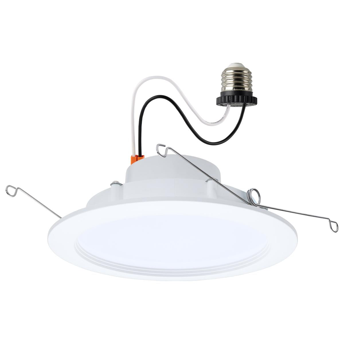 Satco S11893 10WLED/DLR/6/CCT-SEL/WR/RND/WH 9.5 Watt 6 Inch LED Downlight Retrofit 27K/30K/35K/40K/50K Regressed Wafer Round Matte White Finish