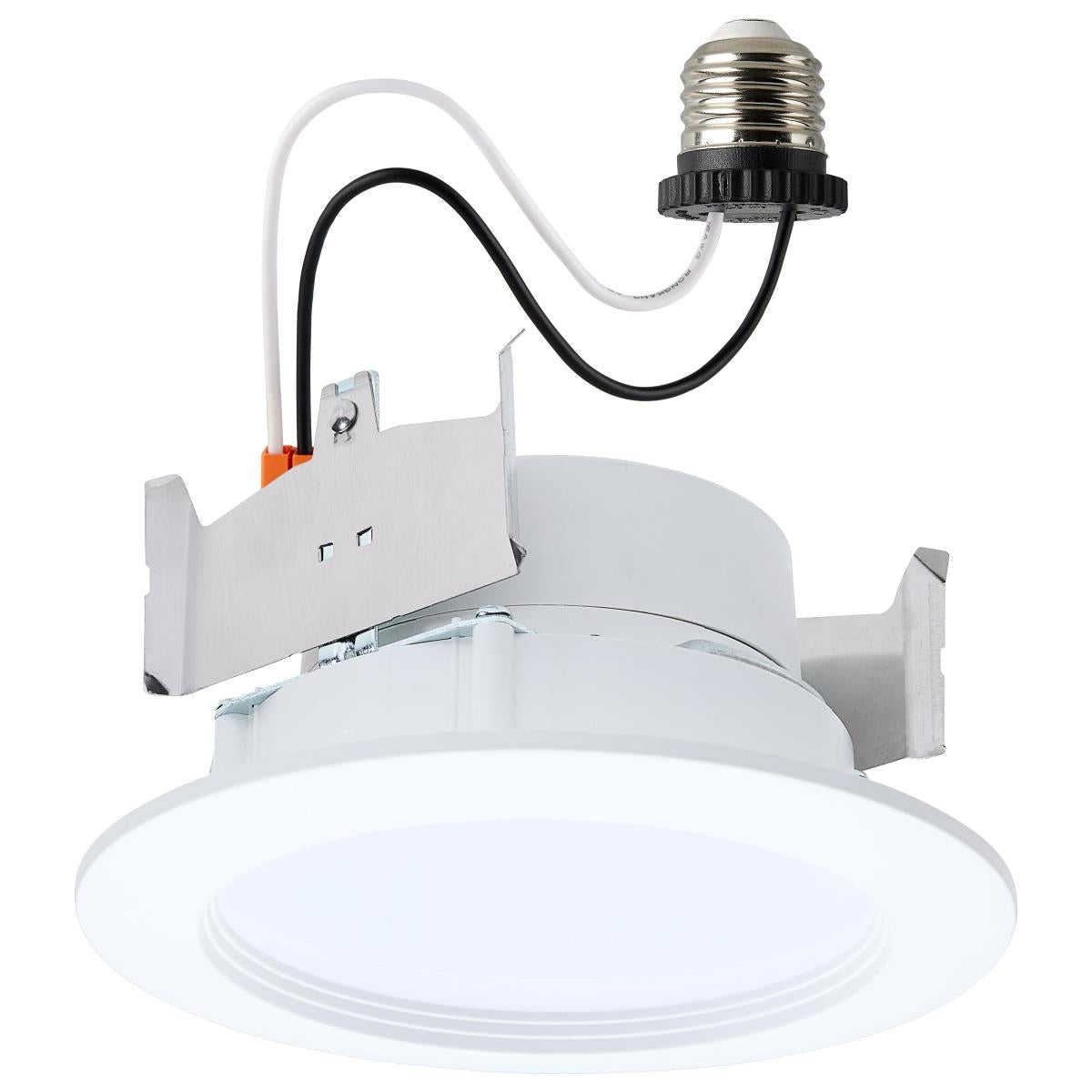 Satco S11891 8WLED/DLR/4/CCT-SEL/WR/RND/WH 8 Watt 4 Inch LED Downlight Retrofit 27K/30K/35K/40K/50K Regressed Wafer Round Matte White Finish