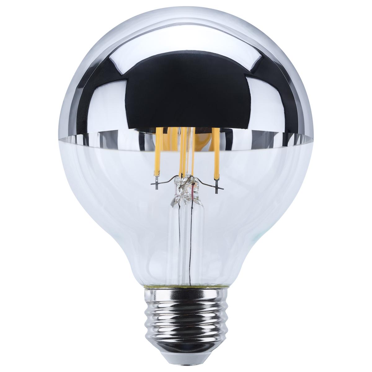 Satco S12541 5.5G25/SLVR/LED/927/120V 5.5W G25 Half Silver Chrome LED 2700K