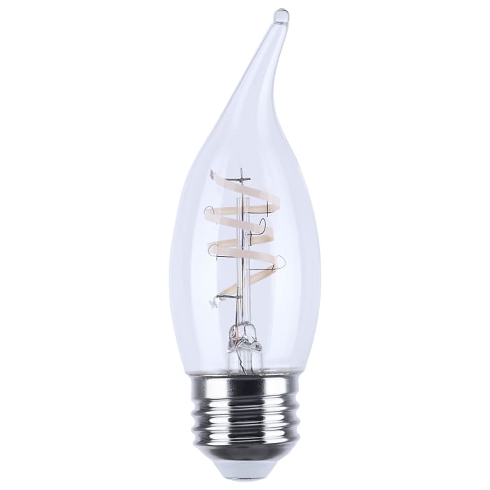 Satco S12557 4CA11/CL/LED-GF/COIL/930/E26 4 Watt CA11 LED Reminiscent Flex Gray Coil Filament E26 3000K 120 Volt