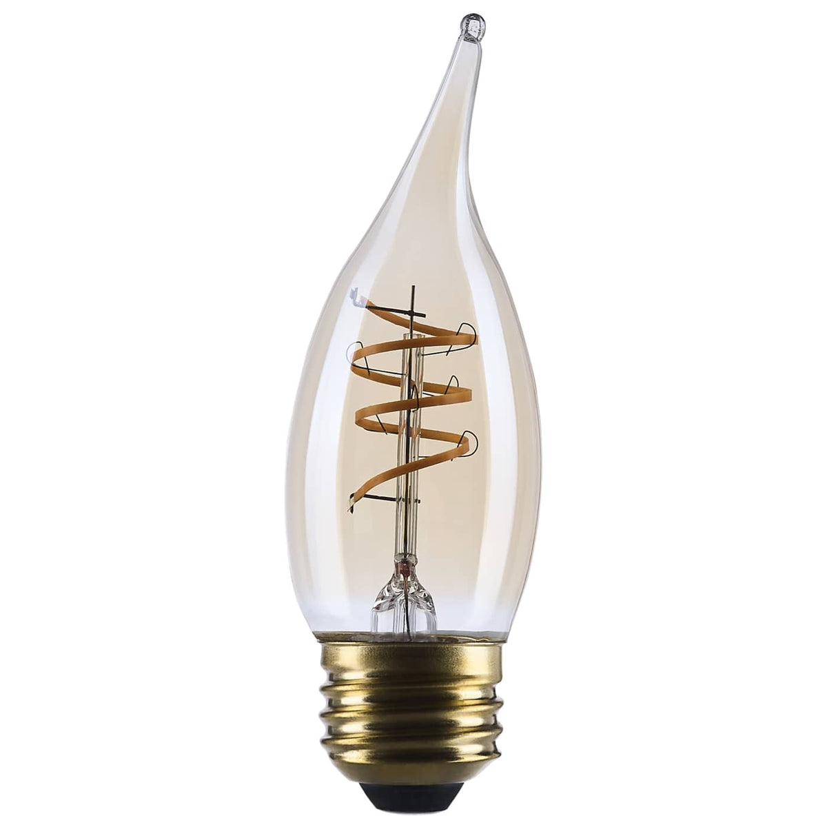 Satco S14225 5.5 Watt CA11 LED  2000K CCT  Medium Base  Clear Glass  Amber Coil Filament  Dimmable  120 Volt