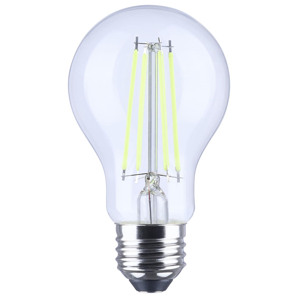 Satco S14387 8 Watt LED A19  Straight Filament  Green Light  Glass  120 Volt  1-Pack