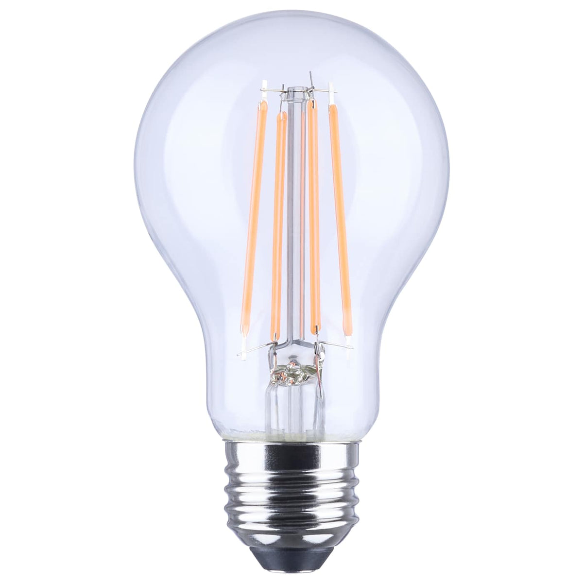 Satco S14390 8 Watt LED A19  Straight Filament  Pink Light  Glass  120 Volt  1-Pack