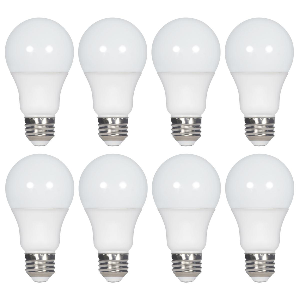 Satco S14463 14 Watt A19 LED 5000K Non-Dimmable E26 80 CRI 8-pack