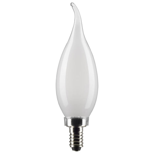 Satco S21843 4 Watt CA10 LED Frosted Candelabra Base 2700K 350 Lumens 120 Volt 2-Pack