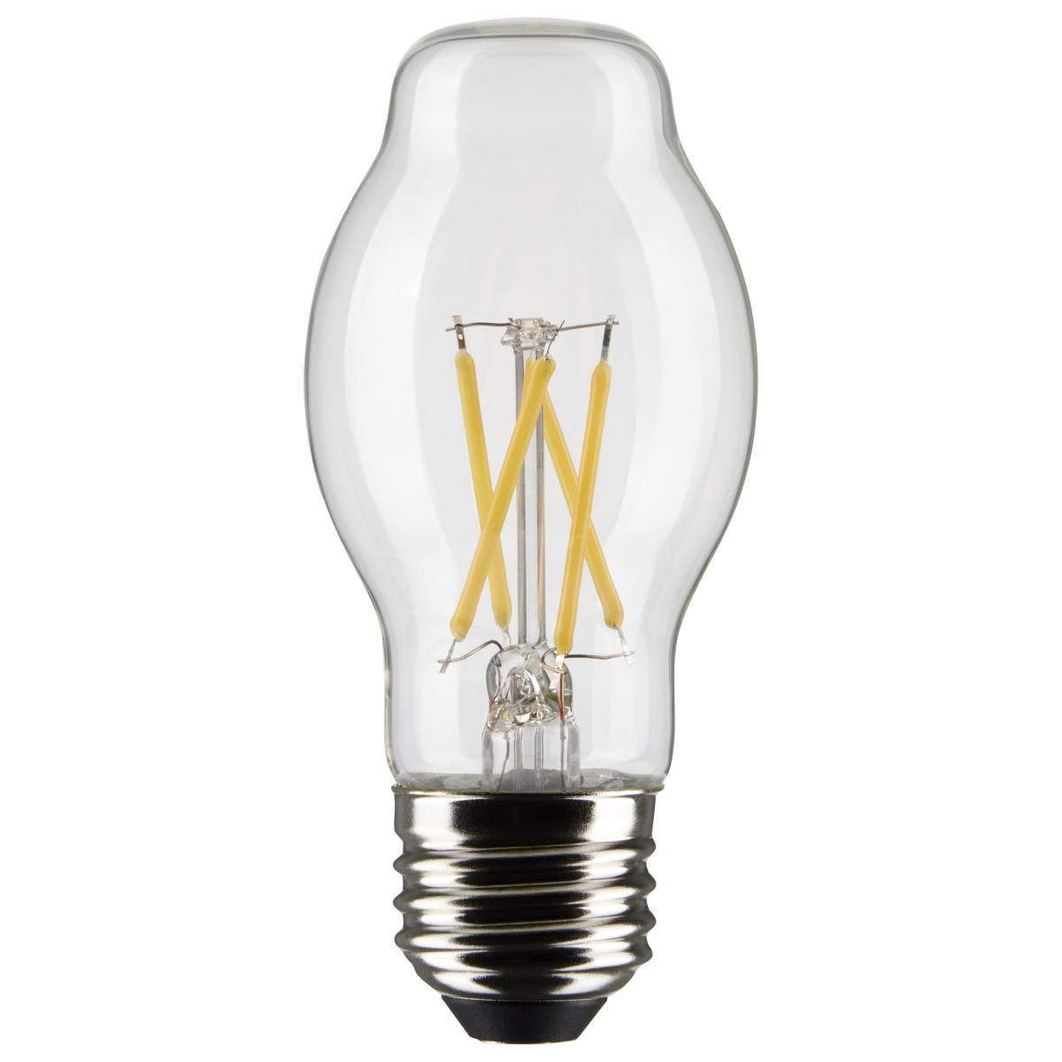 Satco S21856 8 Watt BT15 LED Clear Medium Base 2700K 800 Lumens 120 Volt TWO PACK