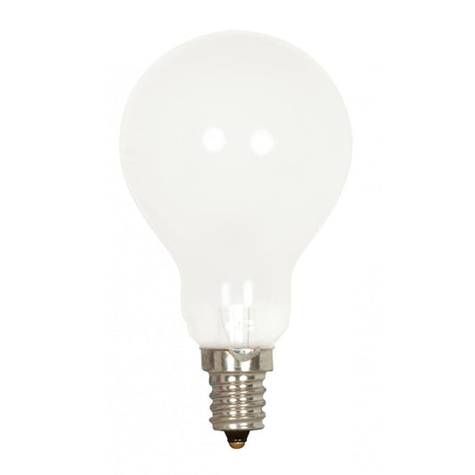 Satco S2741 40A15/FROST 40 Watt 120 Volt Frost A15 Candelabra (E12) Bulb - 2 PACK