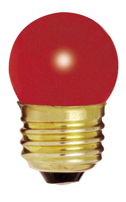 Satco S4511 7-1/2S11/R 7.5 Watt 120 Volt S11 Medium Base Ceramic Red