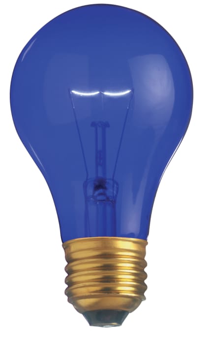 Satco S6082 25A/TB 25 Watt A19 Incandescent Transparent Blue 2000 Average rated hours Medium base 130 Volt