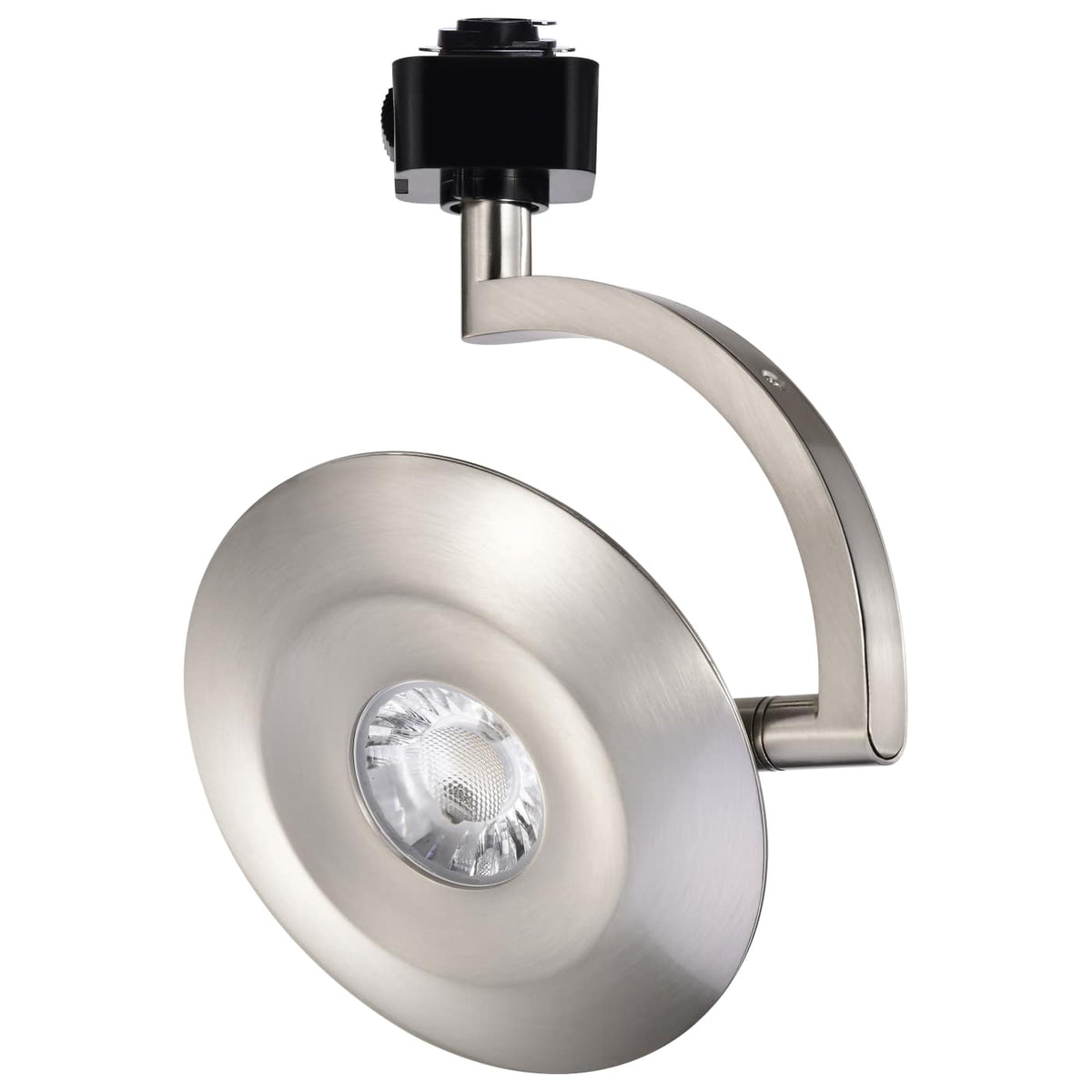 Satco TH672 Orb  12 Watt LED H-Style Track Head  3000K/4000K/5000K CCT Selectable  24 Degree Beam Angle  Brushed Nickel Finish  120 Volt  H-Style