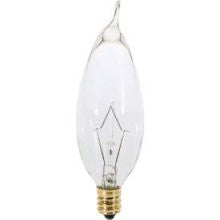 Satco S4988 7.5W 120V C9.5 Clear E12 Candelabra Base
