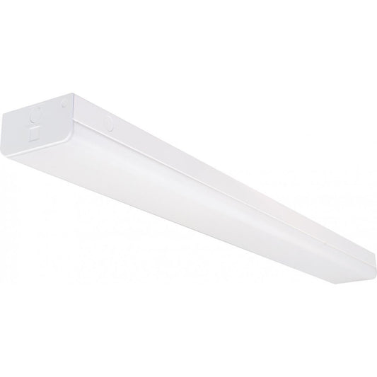 Satco 65-1142 LED 4 ft. Wide Strip Light 40W 4000K White Finish with Knockout and Sensor