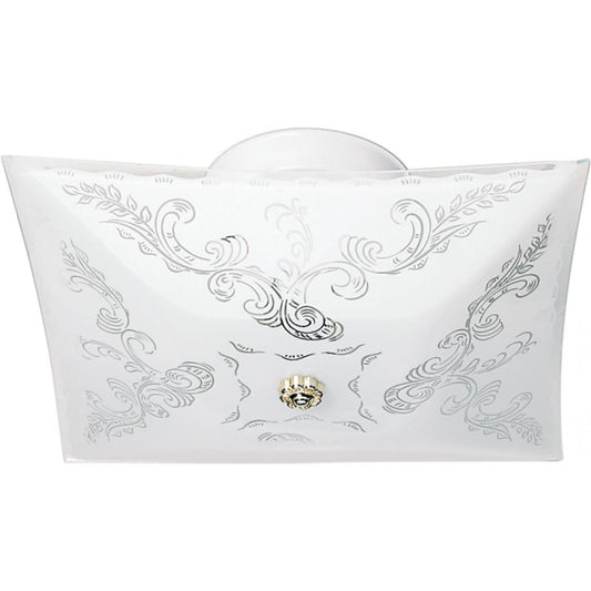 Satco 77-126 2 Light - 12" - Ceiling Fixture - Square Floral - White Finish
