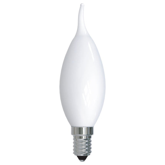 Bulbrite 776861 LED4CA10/30K/FIL/M/3 4.5W LED CA10 3000K FILAMENT MILKY E12 FULLY COMPATIBLE DIMMING