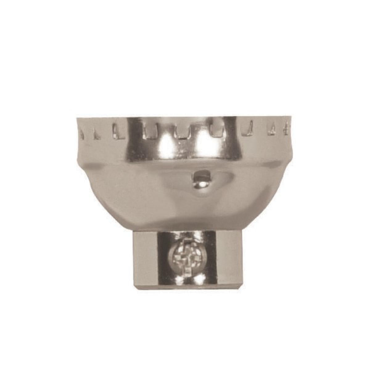 Satco 80-1290 3 Piece Solid Brass Cap With Paper Liner Polished Nickel Finish 1/4 IP With Set Screw