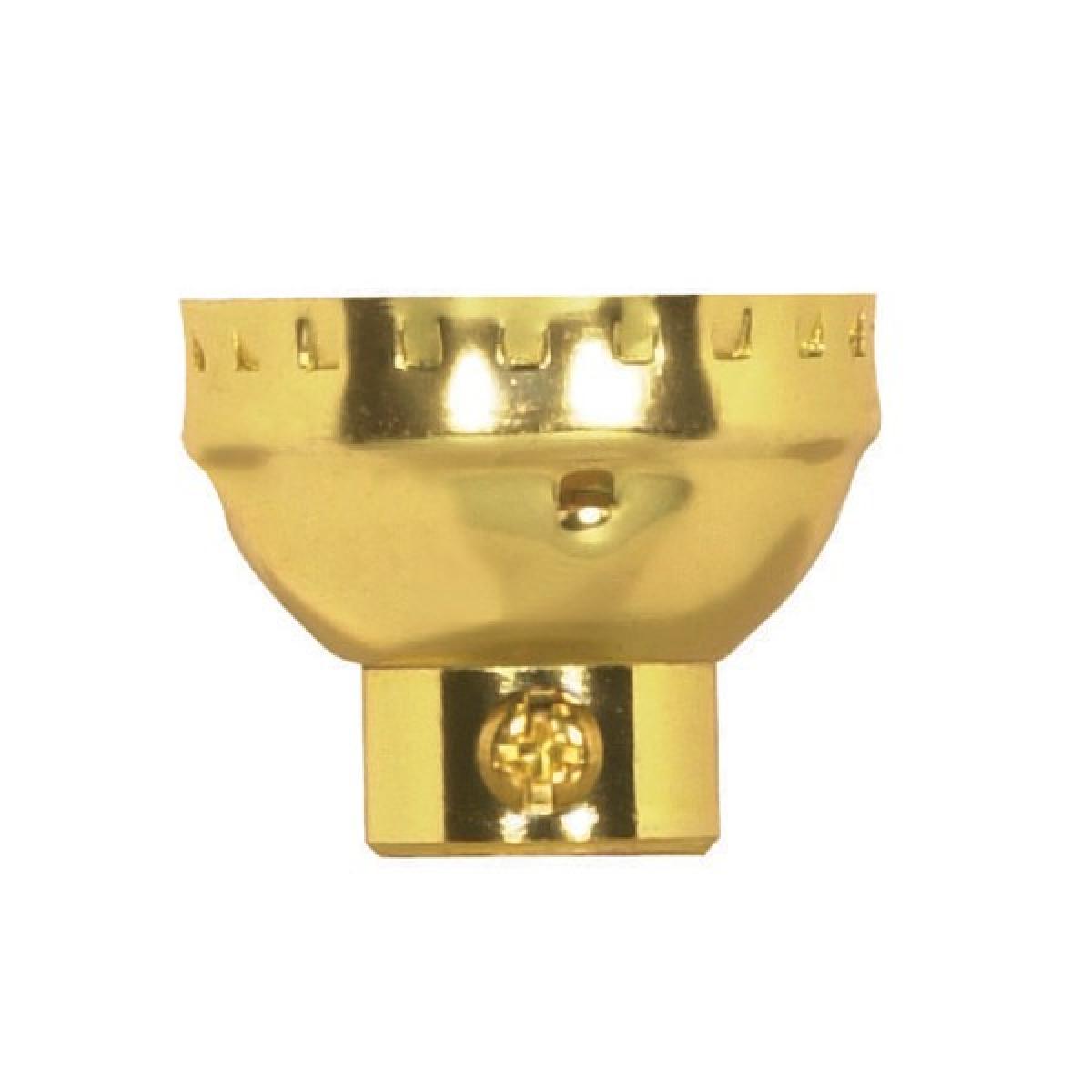 Satco 80-1436 Aluminum Cap With Paper Liner 1/4 IP With Set Screw Brite Gilt Finish