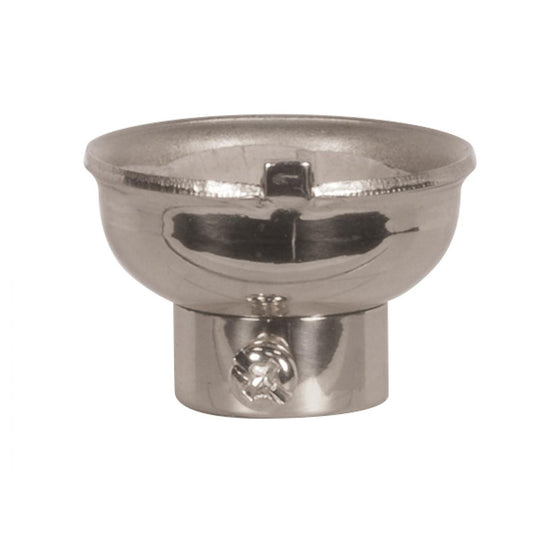 Satco 80-1750 1/4 IPS Stamped Solid Brass Caps With Set Screw Polished Nickel
