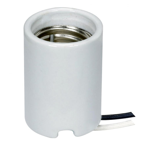 Satco 80-2031 Keyless Porcelain Mogul Socket 2 Mounting Screws Held Captive 2 Wireways CSSNP 2 #8/32 Bushings 3" Screw Shell Height