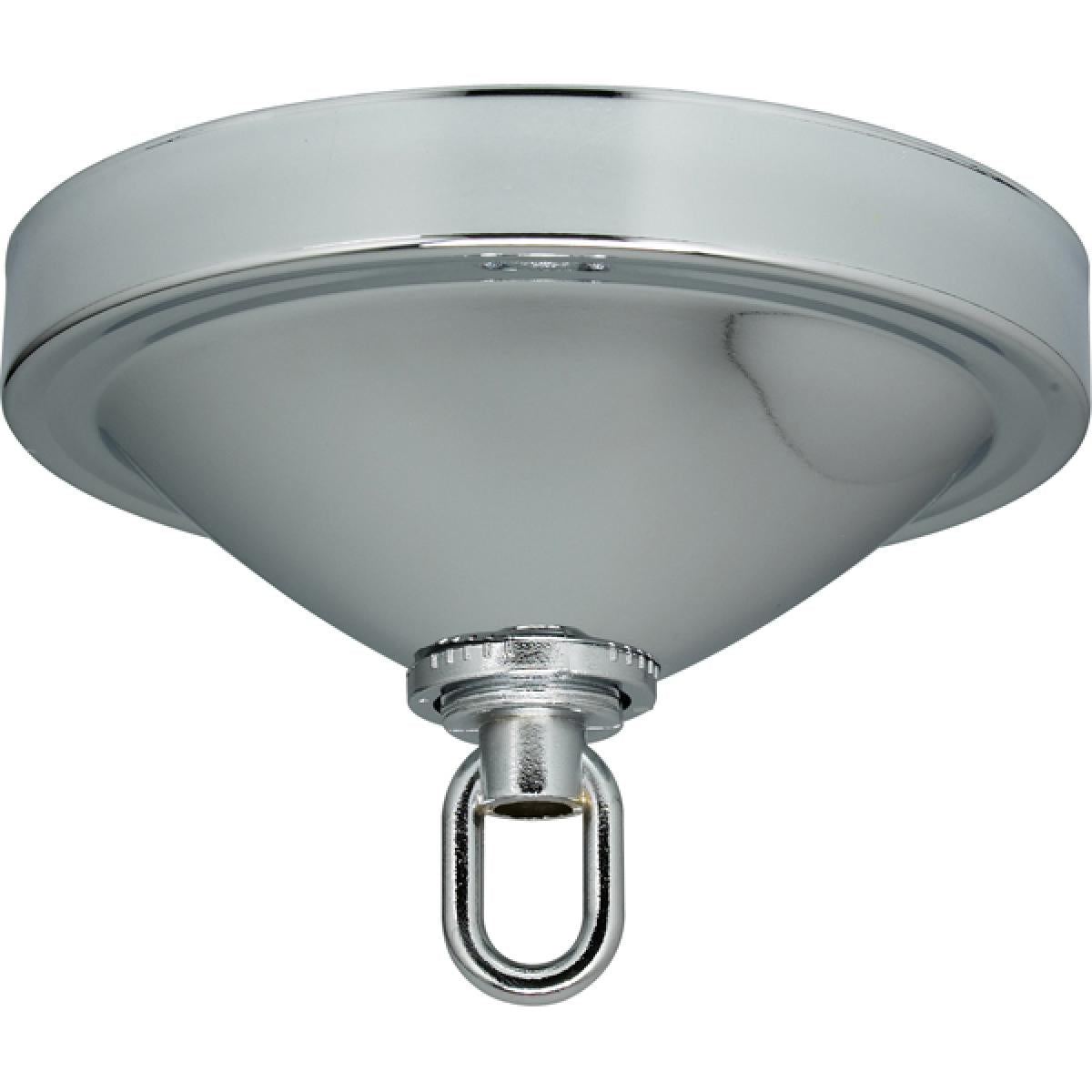Satco 90-1697 Deep Canopy Kit Chrome Finish 5" Diameter 1-1/16" Center Hole 1-3/4" Depth Includes Hardware 25lbs Max