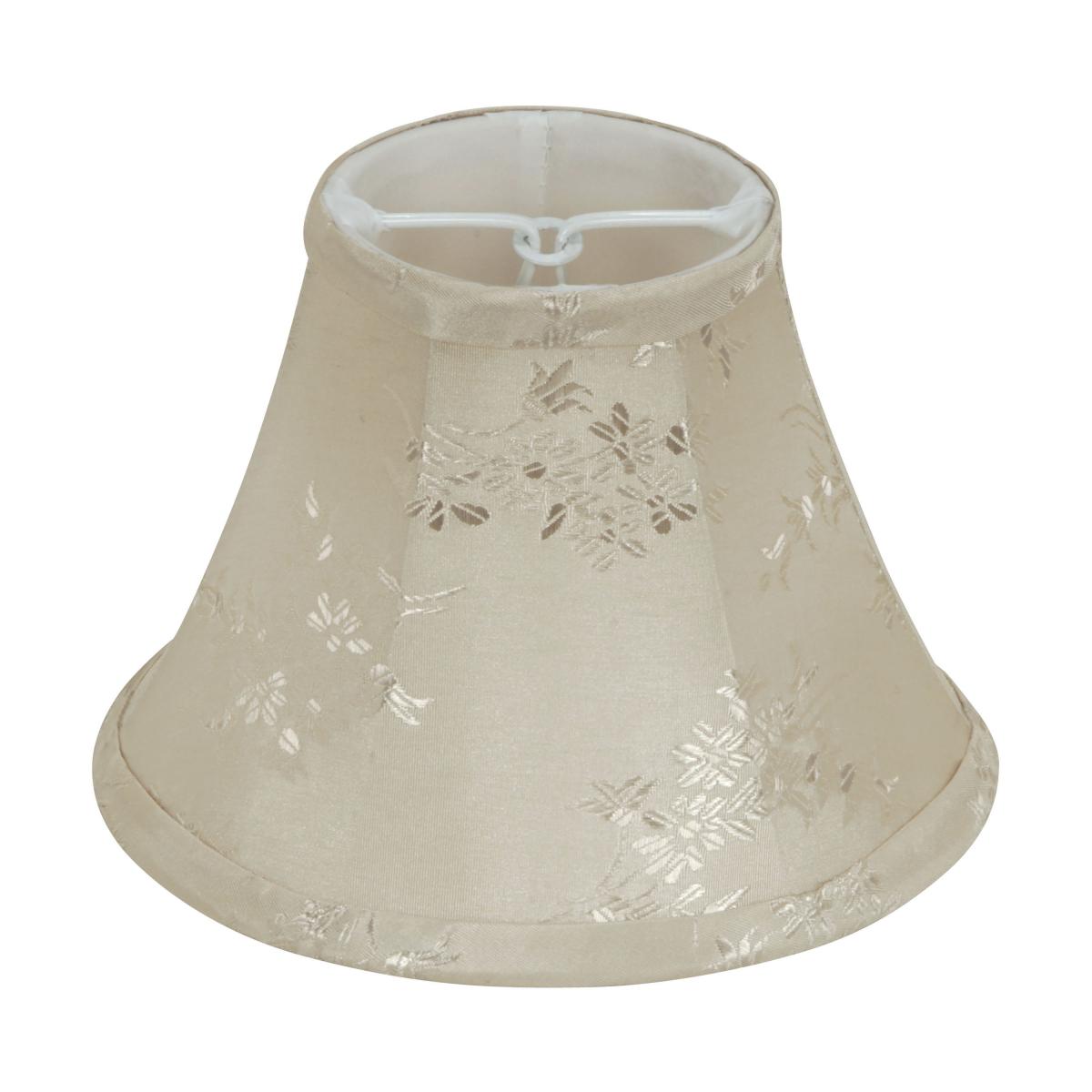 Satco 90-2487 Clip On Shade French Beige Flower Silk 3" Top 6" Bottom 4-1/2" Side