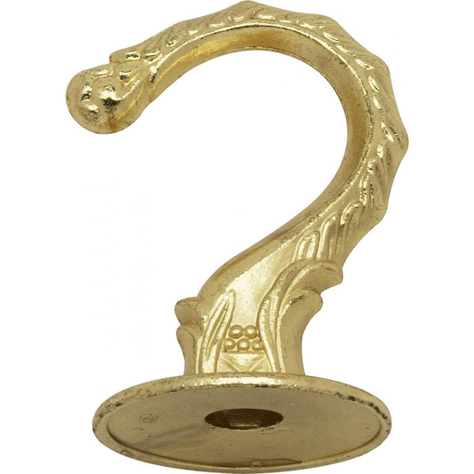 Satco 90-440 Die Cast Large Swag Hook Brass Plated Finish Kit Contains 1 Hook And Hardware 10lbs Max