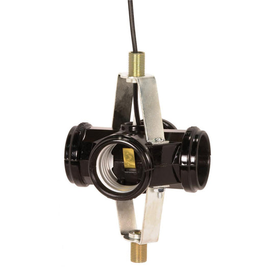 Satco 90-464 Phenolic 4-Light Cluster Socket 1-3/4" 1/8 IP Threaded Top Bracket 12" AWM B/W Leads 105C 660W 250V
