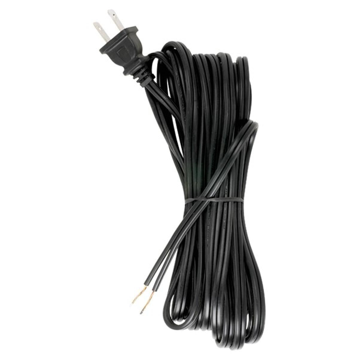 Satco 90-498 18/2 SPT-2-105C All Cord Sets - Molded Plug - Tinned Tips 3/4' Strip with 2' Slit 50 Ctn.20 Ft.