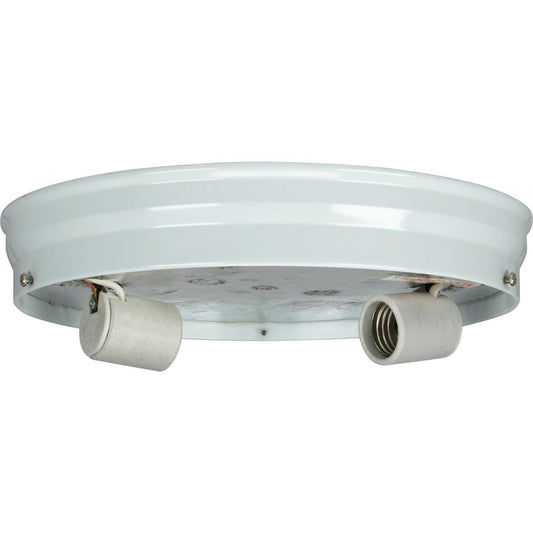 Satco 90-685 10" 2-Light Ceiling Pan White Finish Includes Hardware 60W Max