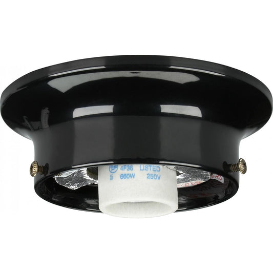 Satco 90-724 3-1/4" Wired Holder Black Finish Includes Hardware 60W Max
