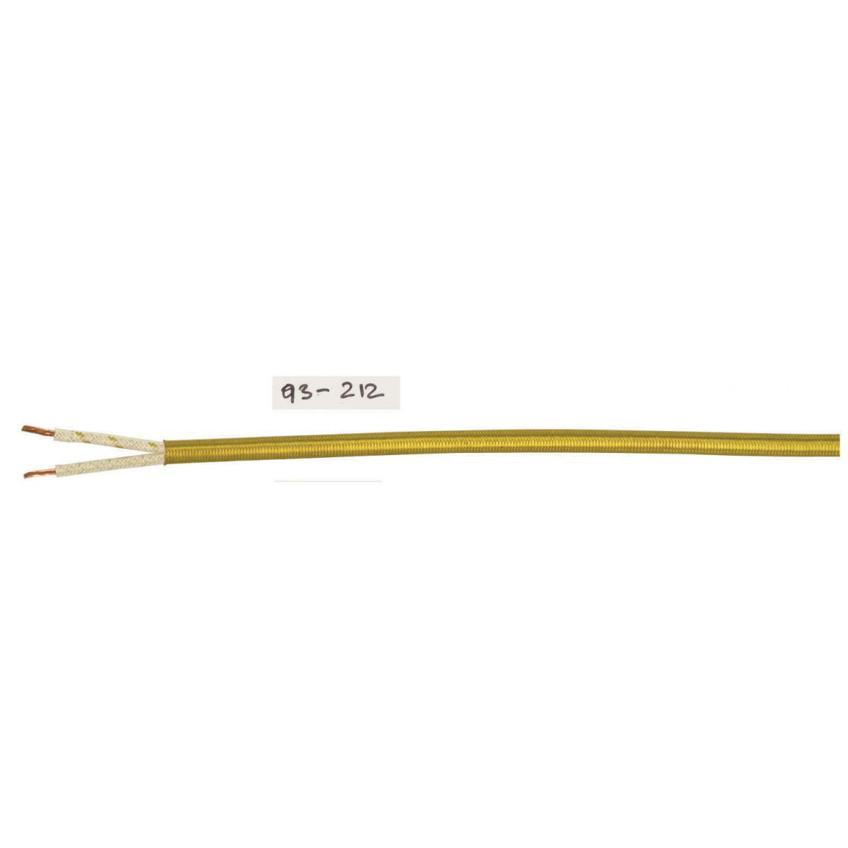 Satco 93-212 Pulley Bulk Wire 18/2 Rayon Braid 90C 250 Foot/Spool Gold