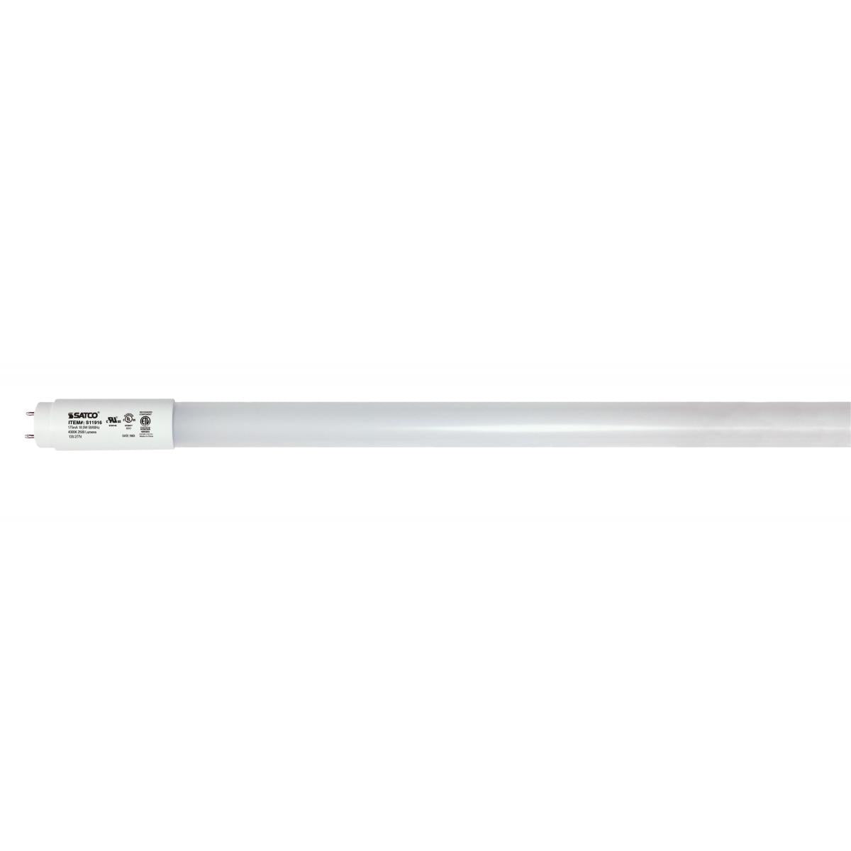 Satco S11916 18.5 Watt T8 LED 4000K Medium Bi Pin base 120-277V Type B Ballast Bypass Single or Double Ended Wiring