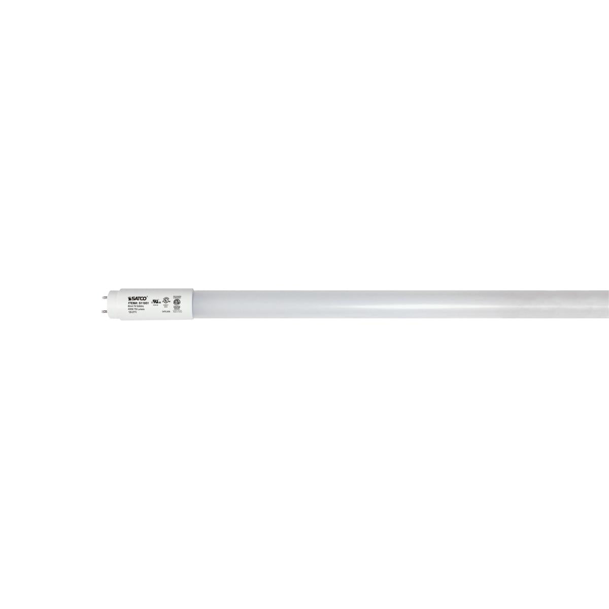 Satco S11951 7 Watt 18 Inch T8 Linear LED Medium Bi-Pin G13Base 4000K 50000 Average Rated Hours 750 Lumens Type B Ballast Bypass