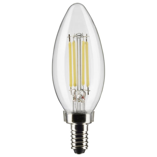 Satco S21275 5.5 Watt B11 LED; Clear; Candelabra base; 90 CRI; 3500K; 120 Volt