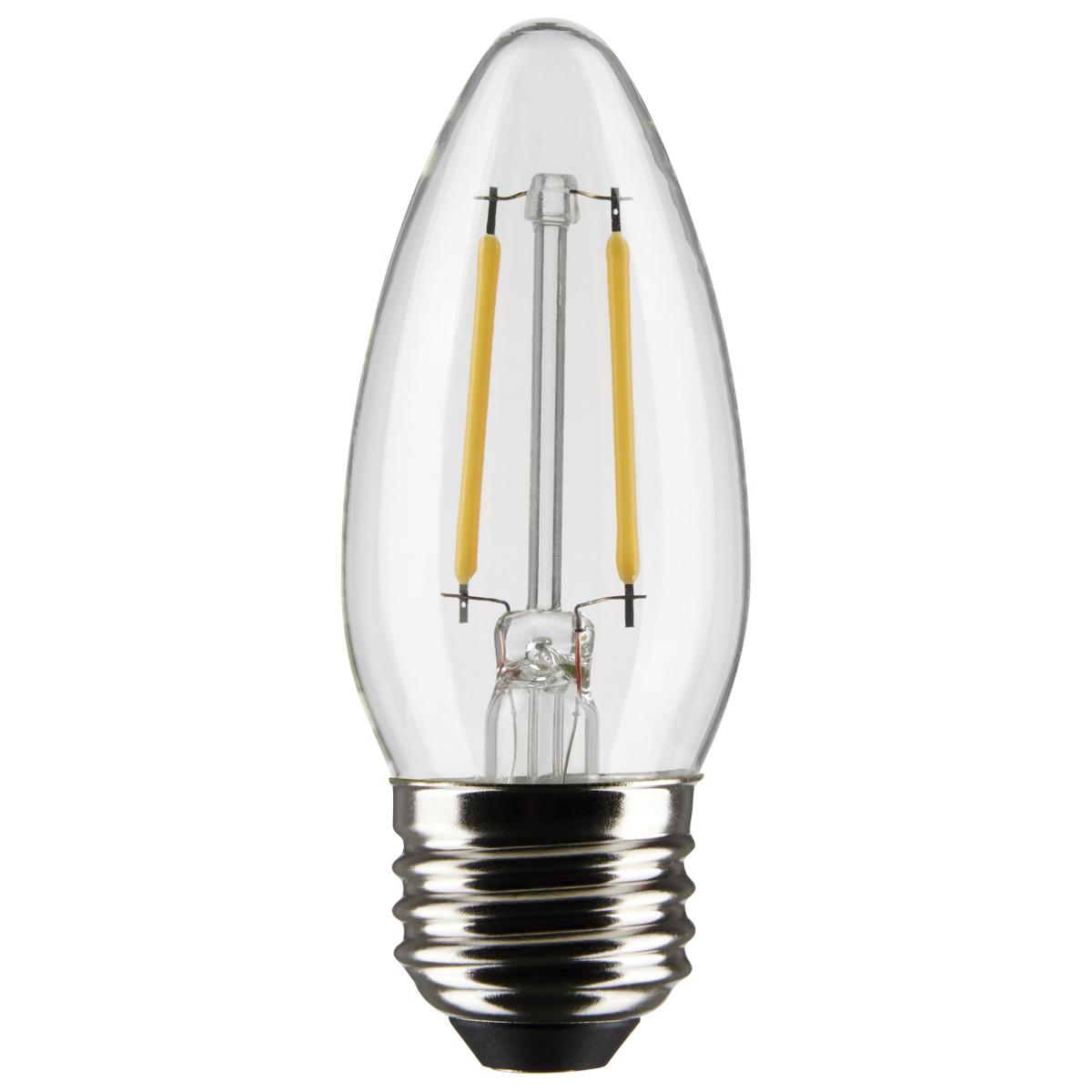 Satco S21284 4 Watt B11 LED; Clear; Medium base; 90 CRI; 2700K; 120 Volt