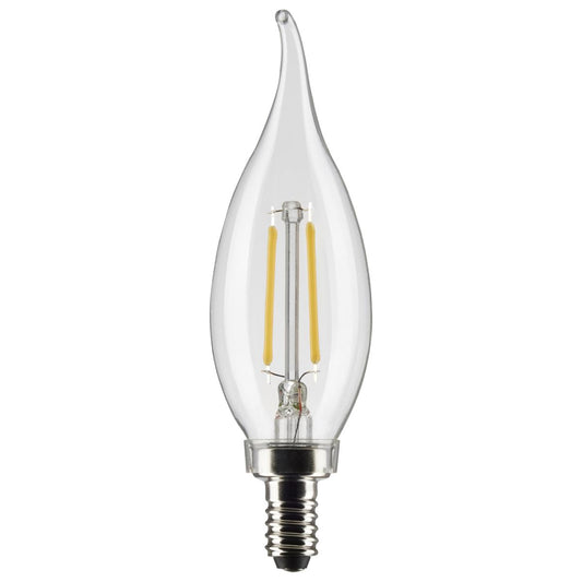 Satco S21298 4 Watt CA11 LED; Clear; Candelabra base; 90 CRI; 4000K; 120 Volt