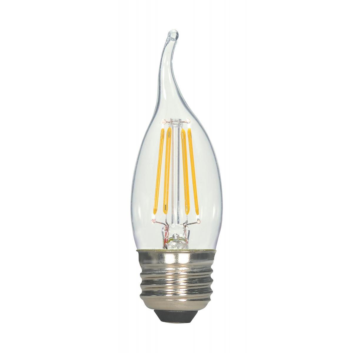 Replacement for Satco S21727 5.5 Watt CA10 LED Clear Medium base 2700K 120 Volt 2-Card - NOW S21852