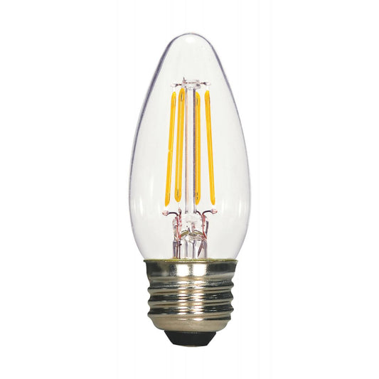 Replacement for Satco S21730 4.5 Watt B11 LED Clear Medium base 5000K 120 Volt 2-Card - NOW S21879