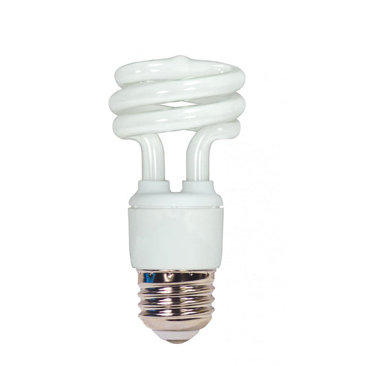 Satco S7215 11T2/E26/4100K/120V 11 Watt Mini Spiral Compact Fluorescent 4100K 82 CRI Medium base 120 Volt
