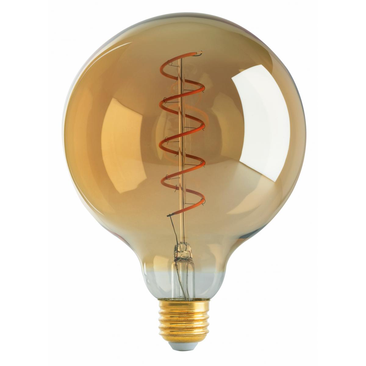 Satco S9969 4.5G40/SPIRAL/LED/AMB/120V 4.5 Watt G40 LED Amber Medium base 2000K 240 Lumens 120 Volt