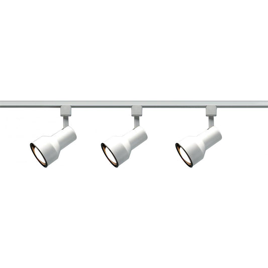 Satco TK320 3 Light - R30 - Step Cylinder Track Kit - 4 foot Track - White